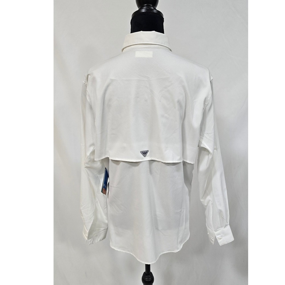 Columbia women XL PFG Tamiami II long sleeve shirt white gorpcore hiking outdoor - Picture 7 of 9
